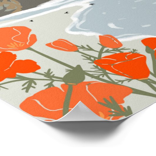 Illustratiebalk Morro Bay Central California Poster (Hoek)