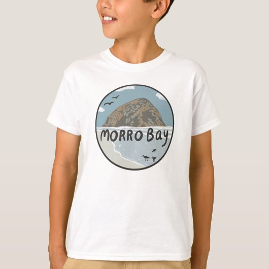 Illustratiebalk Morro Bay Central California T-shirt (Voorkant)
