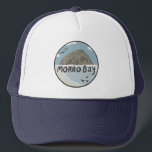 Illustratiebalk Morro Bay Central California Trucker Pet<br><div class="desc">Bekijk deze geweldige illustratie van Morro Rock aan de kust van Centraal Californië! Bekijk mijn winkel ook voor meer design! Verzamel alle parken, ik maak voortdurend nieuwe parken. Ik hou van stickers! Hoe zit het met jou? Bekijk mijn winkel voor meer wandelen, kamperen, leven, vogels en nog veel meer! U...</div>