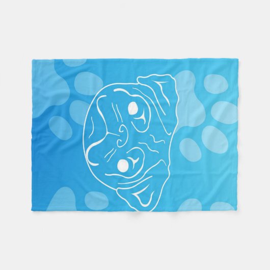 Illustratiebalk voor pug fleece deken (Voorkant (Horizontaal))