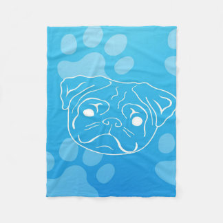 Illustratiebalk voor pug fleece deken