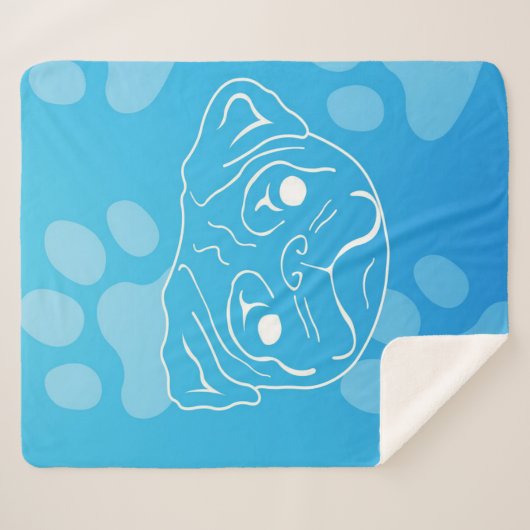 Illustratiebalk voor pug sherpa deken (Voorkant (horizontaal))