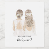 Illustratief: ben je mijn bruidachtige wijnlabel? wijn etiket (Enkel label)