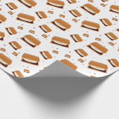 Illustratief bruin wit glimlachend meer patroon cadeaupapier (Hoek)