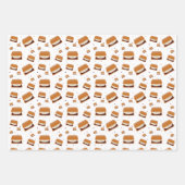 Illustratief bruin wit glimlachend meer patroon inpakpapier vel (Voorkant 3)