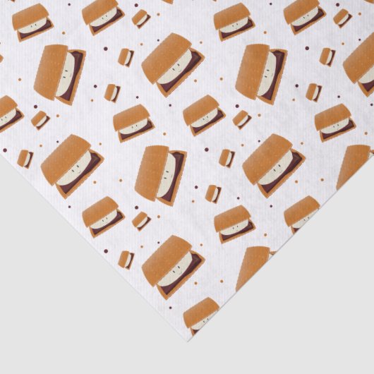 Illustratief bruin wit glimlachend meer patroon tissuepapier (Detail)