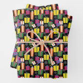 Illustratief  Cadeaus Kerstmis Inpakpapier Vel (In situ)