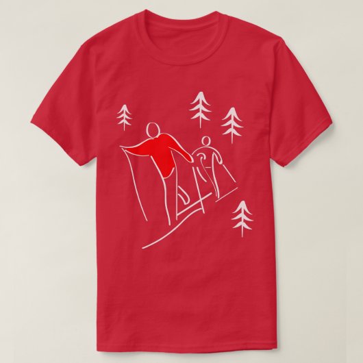 Illustratief Cross-country Skiing Design Winter Sp T-shirt (Design voorkant)