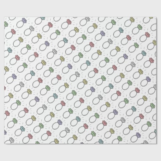 Illustratief Diamond Rings Pattern Cadeaupapier (Vlak)