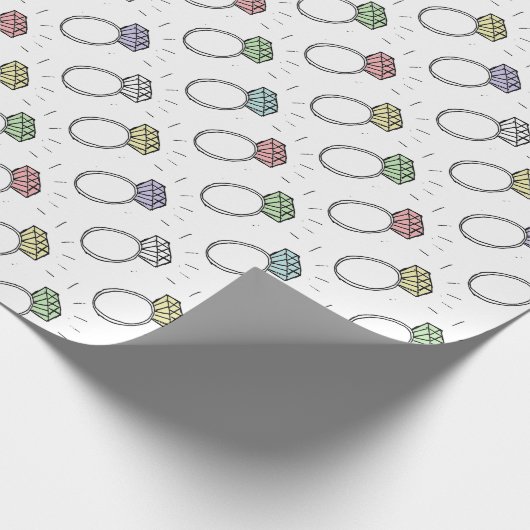 Illustratief Diamond Rings Pattern Cadeaupapier (Hoek)