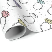 Illustratief Diamond Rings Pattern Cadeaupapier (Rol Hoek)