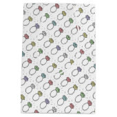 Illustratief Diamond Rings Pattern Medium Cadeauzakje (Achterkant)