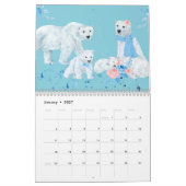Illustratief dierfamiliekalender kalender (Jan 2027)