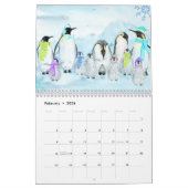 Illustratief dierfamiliekalender kalender (Feb 2026)