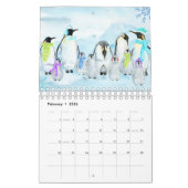 Illustratief dierfamiliekalender kalender (Feb 2026)