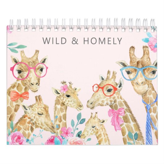 Illustratief dierfamiliekalender kalender (Hoes)