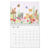 Illustratief dierfamiliekalender kalender (Mar 2026)