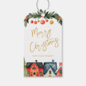 Illustratief feestdag met naam Kerstmis Cadeaulabel (Voorkant)