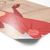 Illustratief Flapper Girl Foto Afdruk (Hoek)