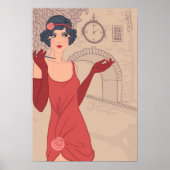 Illustratief Flapper Girl Poster (Voorkant)