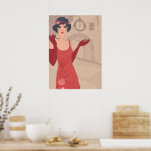 Illustratief Flapper Girl Poster (Keuken)