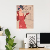 Illustratief Flapper Girl Poster (Thuiskantoor)