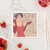 Illustratief Flapper Girl Servet (Insitu)