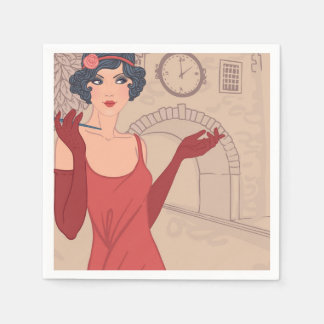 Illustratief Flapper Girl Servet