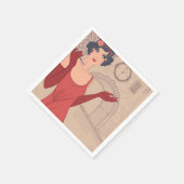Illustratief Flapper Girl Servet (Hoek)
