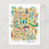 Illustratief Gele reiskaart Kuala Lumpur Briefkaart (Voorkant)