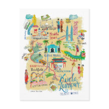 Illustratief Gele reiskaart Kuala Lumpur