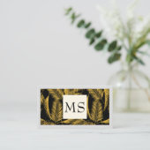 Illustratief Gold Palm Leaf Visitekaartje (Staand voorkant)
