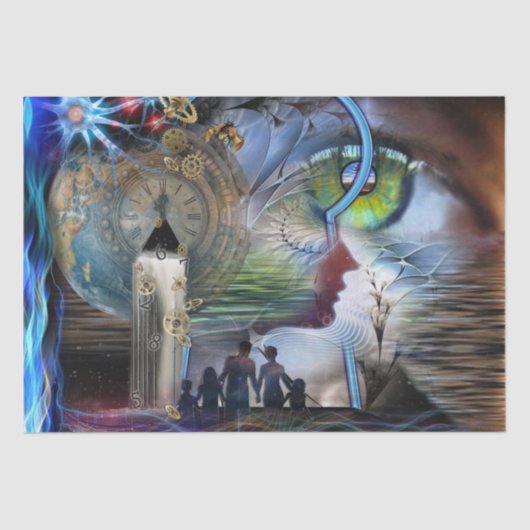 Illustratief grafisch verpakkingspapier tissuepapier (Voorkant)