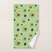 Illustratief Groen Avocado Foodie Pattern Bad Handdoek (Handdoek)