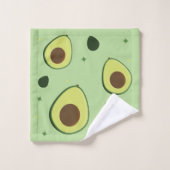 Illustratief Groen Avocado Foodie Pattern Bad Handdoek (Wasdoekje)