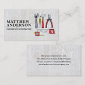 Illustratief handgereedschap | Bouw Visitekaartje (Voorkant / Achterkant)