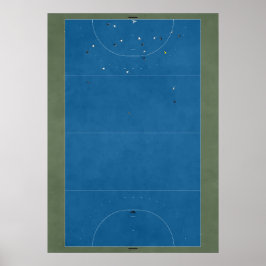Illustratief Hockey Field van bovenaf Poster