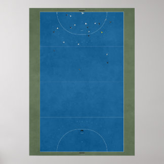 Illustratief Hockey Field van bovenaf Poster