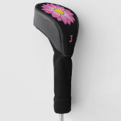 Illustratief Hoesje roze Daisy Head Golfheadcover (Schuin)