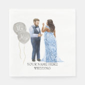 Illustratief interraciaal weddenschap Napkins Servet (Voorkant)