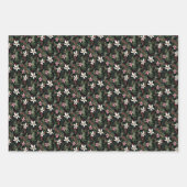 Illustratief kerstfeest in Floral Poinsettia Inpakpapier Vel (Voorkant 2)