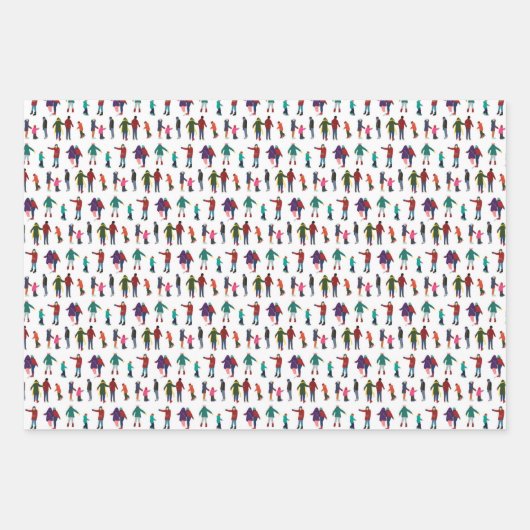 Illustratief kerstras inpakpapier vel (Voorkant 2)