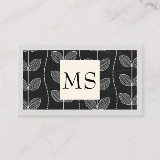 Illustratief krijtbloemmotief visitekaartje (Voorkant)