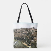 Illustratief landschap van Toledo, Spanje Tote Bag (Achterkant)