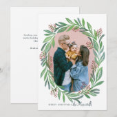 Illustratief Lijst met lederen kerstfoto's Kaart (Voorkant / Achterkant)