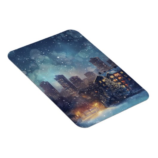 Illustratief New York in de sneeuw Magneet (Rechterzijde)