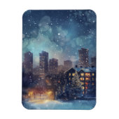 Illustratief New York in de sneeuw Magneet (Verticaal)