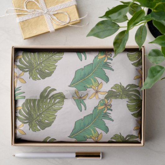 Illustratief Oerwoud lederen patroon Tissuepapier (Geschenk)