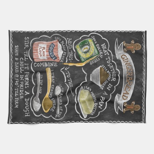 Illustratief ontbijtkoek theedoek (Horizontaal)