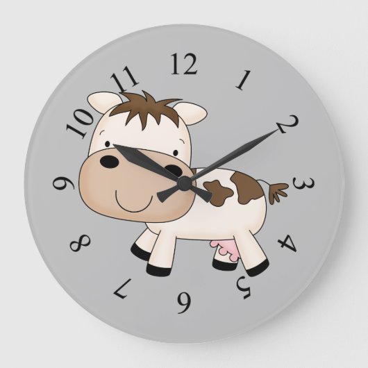Illustratief ontwerp van de koe grote klok (Voorkant)